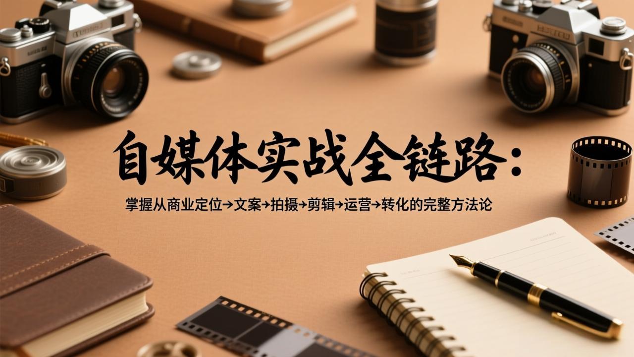 自媒体实战全链路：掌握从商业定位→文案→拍摄→剪辑→运营→转化的完整方法论-副业网资源站