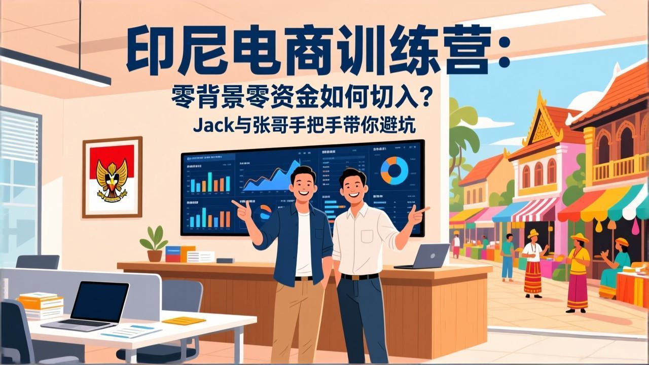 印尼电商训练营：零背景零资金如何切入？Jack与张哥手把手带你避坑-副业网资源站