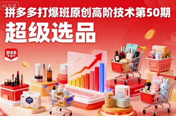 拼多多打爆班原创高阶技术第50期，超级选品-副业网资源站