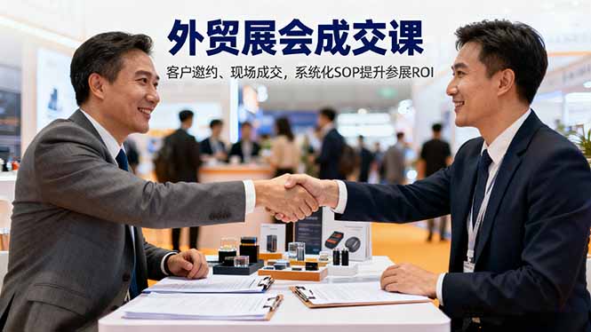 外贸展会成交课，含目标制定、客户邀约、现场成交，系统化SOP提升参展ROI-副业网资源站