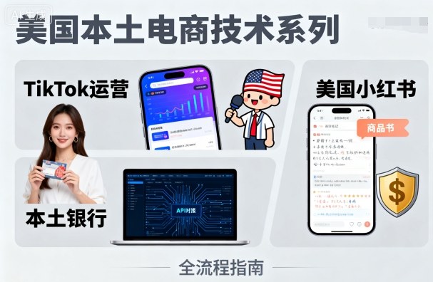 美国本土电商技术，Tiktok 运营篇+美国小红书篇+本土银行篇-副业网资源站