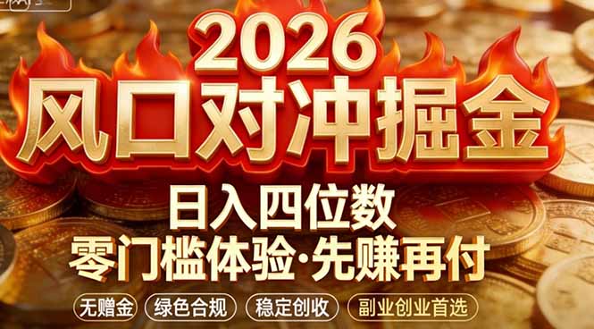 2026美金对冲套利，无赠金对冲策略保驾护航，低门槛易上手实操。单人单日收益2000+-副业网资源站