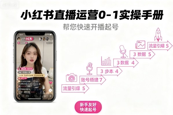 小红书直播运营0-1实操手册，帮您快速开播起号-副业网资源站