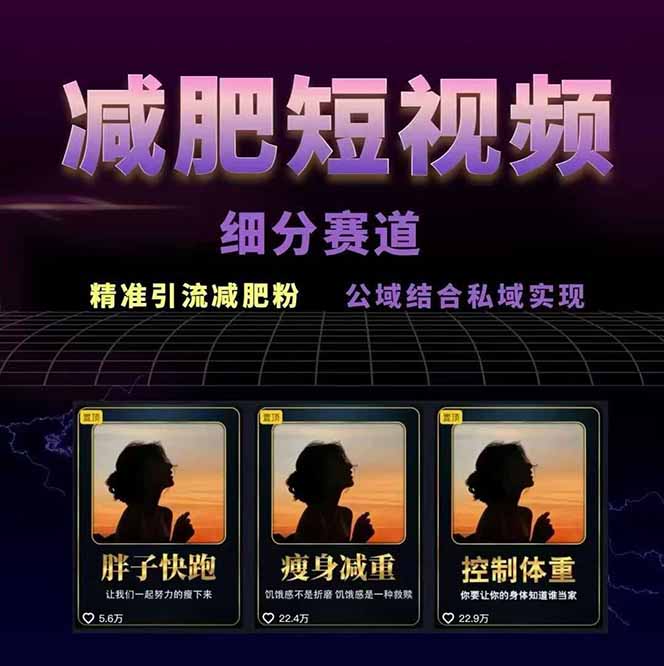 图片[1]-减肥短视频赛道运营课：素材准备-视频制作-引流变现全流程 (附素材-副业网资源站