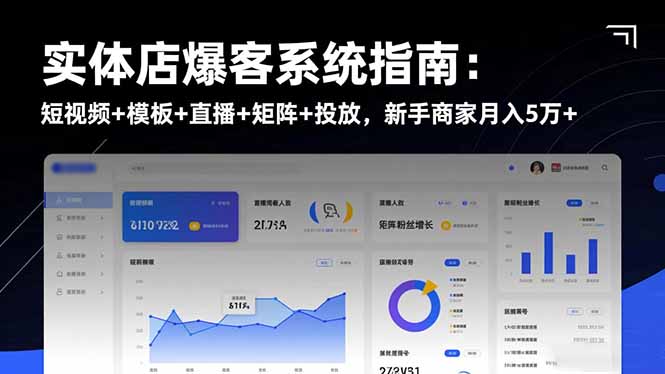 实体店爆客系统指南：短视频+模板+直播+矩阵+投放，新手商家月入5万+-副业网资源站