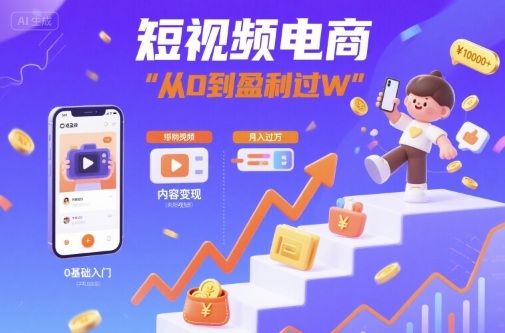 短视频电商：短视频变现从0到盈利过W-副业网资源站
