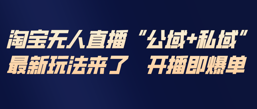 淘宝无人直播最新玩法，包含私域和公域两种玩法-副业网资源站