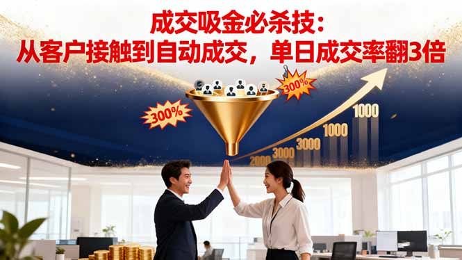 吸金成交营销必杀技：从客户接触到自动成交，单日成交率翻3倍-副业网资源站