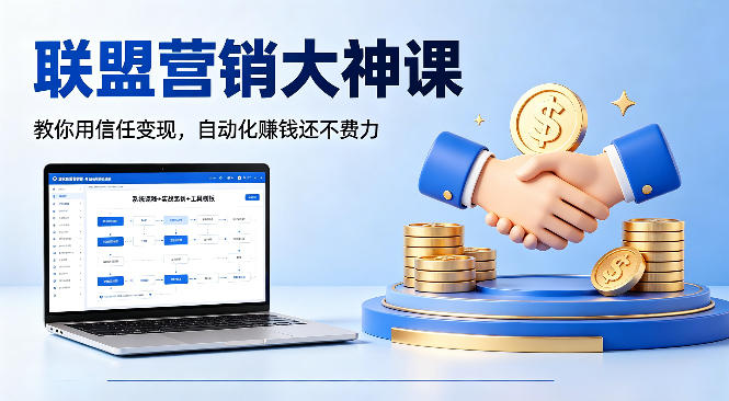 联盟营销大神课，教你用信任变现，自动化賺钱还不费力【原创双语字幕】-副业网资源站