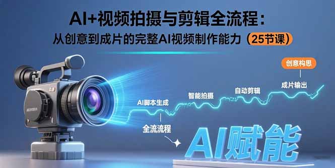 AI+视频拍摄与剪辑全流程：从创意到成片的完整AI视频制作能力(25节课-副业网资源站
