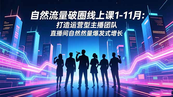 自然流量破圈线上课1-11月：打造运营型主播团队 直播间自然流量爆发式增长-副业网资源站