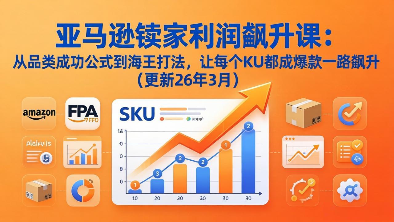亚马逊卖家利润飙升课：从品类成功公式到海王打法，让每个SKU都成爆款一路飙升(更新26年3月-副业网资源站