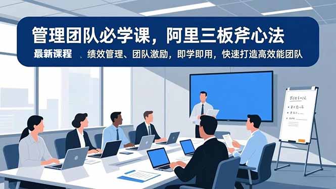 管理团队必学课，阿里三板斧心法、绩效管理、团队激励，即学即用，快速打造高效能团队-副业网资源站