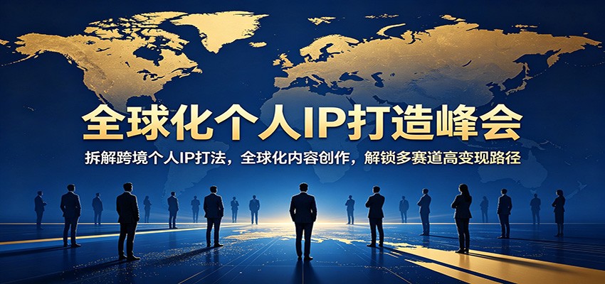 全球化个人IP打造峰会：拆解跨境个人IP打法，全球化内容创作，解锁多赛道高变现路径-副业网资源站
