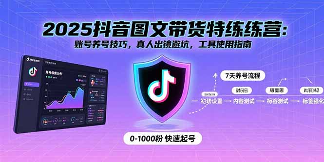 2025抖音图文带货特练营：账号养号技巧，真人出镜避坑，工具使用指南-副业网资源站