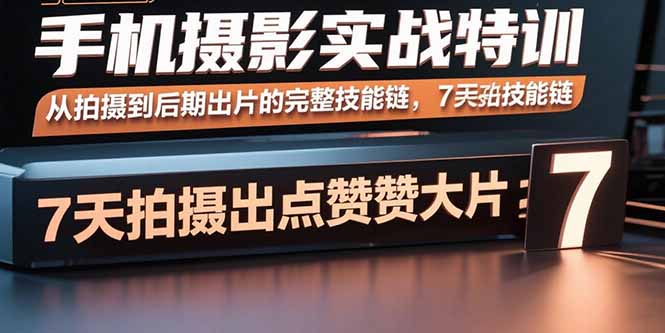手机摄影实战特训，从拍摄到后期出片的完整技能链，7天拍出点赞大片-副业网资源站