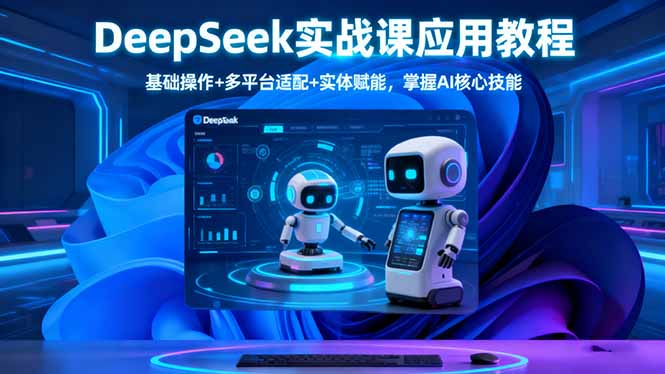 DeepSeek实战课应用教程、基础操作+多平台适配+实体赋能，掌握AI核心技能-副业网资源站