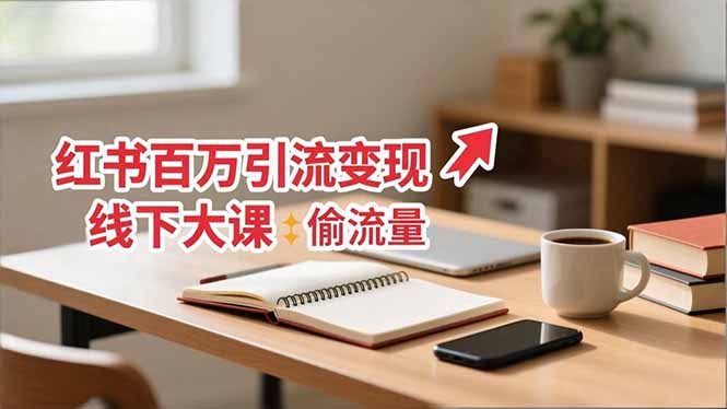 小红书百万引流变现-11月线下大课：分享从0到百万引流路径，手把手教偷流量、拿结果-副业网资源站