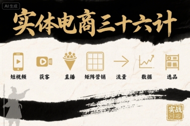 实体电商三十六计，短视频-获客-直播-矩阵营销-流量-数据-选品-副业网资源站