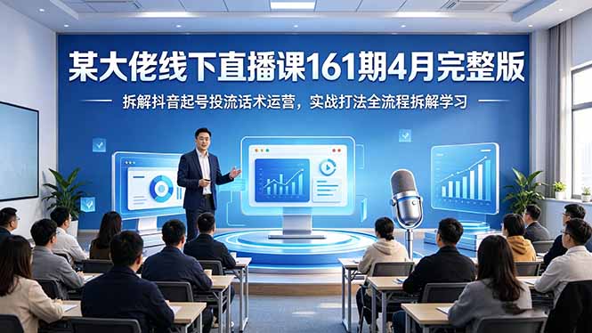 某大佬线下直播课161期4月完整版，拆解抖音起号投流话术运营，实战打法全流程拆解学习-副业网资源站
