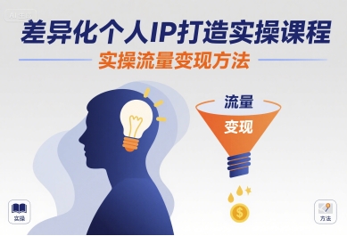 差异化个人IP打造实操课程，实操流量变现方法-副业网资源站